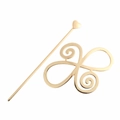 Set di forcine dorate coreane con fermaglio a spirale cavo e dettaglio a cuore lucido - Stile Cuore Texture Lucida / Oro