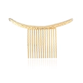 Golden vintage hair comb for women with textured hammered finish and curved design - Hammered Gold