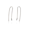 Minimalist silver paperclip hook earrings with polished mirror finish on white background - Silver Paperclip Earrings