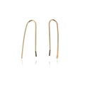 Minimalist gold U-shaped paperclip earrings with a polished metallic finish on white background - Simple U-Shaped Earrings / Gold Paperclip