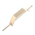 Pasador de pelo minimalista en metal dorado con placa geométrica y horquilla larga - Dorado