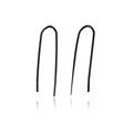 Minimalist black matte paperclip-style U-shaped metal earrings on white background - Black Paperclip Earrings