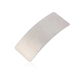 Metallic brushed silver hair clip with rectangle curved design for women's hairstyle - Brushed Silver
