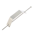 Set de pasador de pelo minimalista de metal plateado con placa curva y aguja fina - Plateado