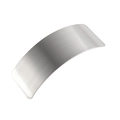 Macro shot of curved metal hair clip with a brushed silver matte texture on white background - Narrow Brushed Silver