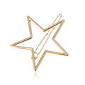 Golden hollow star hair clip in polished alloy for elegant women's hairstyling accessories - Gold
