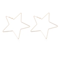 Orecchini minimalisti a forma di stella dorata con cornice sottile su sfondo bianco - Oro Stella A Cinque Punte