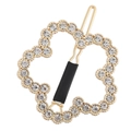 Pasador de trébol dorado con brillantes para peinados elegantes de mujer - Flor de Ciruelo Oro KC
