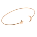Minimalistische roségouden open armband met gepolijste ster- en maanmotieven - Bangle / Goud