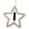 Pasador de estrella en metal dorado con pedrería brillante y detalle negro central - Estrella Oro Mate