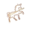Minimalistische goldene Einhorn-Haarklammer mit weißem Emaille-Finish und Metalldesign - Weiß