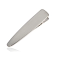 Eleganter silberner Metall-Haarclip mit gebürsteter Textur und rutschfesten Zähnen - Silber, Gebürstet