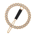 Elegante pasador de pelo circular dorado con un anillo de cristales brillantes - Redondo Oro Mate
