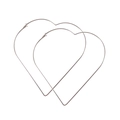 Orecchini a cerchio grandi a forma di cuore in filo d'argento lucido minimalista - Cuore d'Argento