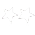 Orecchini a cerchio a stella a pentagramma in argento con design in filo metallico cavo - Stella d'Argento