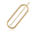 Fermaglio per capelli ovale traforato in metallo dorato opaco minimalista da donna - Oro Opaco