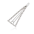 Elegante fermaglio per capelli a triangolo con base in argento e perle bianche lucide - Argento Opaco