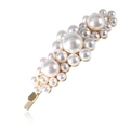 Elegante fermaglio per capelli dorato con perle bianche fatte a mano di varie dimensioni - Grande / Oro