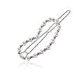 Pinza para el pelo con forma de corazón y perlas de moda con cuentas de plata en fondo - Estilo Corazón / Plateado