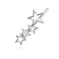 Barrette étoile argentée avec perles et étoiles creuses géométriques pour coiffure femme - Style Perle / Argent Mat