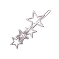 Vue détaillée de la barrette étoile argentée avec strass et surface métallique texturée - Style Zircone / Argent Mat