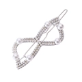 Elegante fermaglio per capelli in argento con perle e design a fiocco per donna - Stile Perla Tono Argento