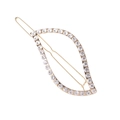 Elegant gold hollow leaf hair clip with pavé crystal rhinestones for women hair accessory - Gold Tone Rhinestone Style