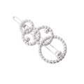 Elegant silver layered circle hair clip with white pearls and rhinestones decoration - Silver - Pearl Style