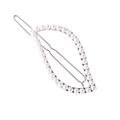 Leaf shaped hair clip with white pearls and silver metal frame for women - Silver Tone Pearl Style