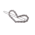 Elegante molletta a cuore in argento con strass scintillanti e chiusura a scatto sicura - Argento (Stile Strass)