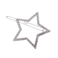 Glinsterende zilveren haarclip met holle ster en strass steentjes voor meisjes - Zilveren Strass-stijl / Zilveren Strass-stijl