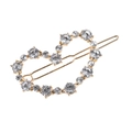 Pinza para el pelo corazón dorado con perlas y strass sobre fondo blanco - Estilo Strass Tono Dorado