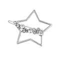 Fermaglio per capelli a stella con strass e perle su base in lega d'argento - Strass Argentato