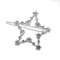 Elegant silver star hair clip with sparkling rhinestones and minimalist metal base design - Silver Rhinestone Style