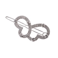 Elegant silver butterfly hair clip with sparkling rhinestones and pearls on white base - Zirconia Style / Silver