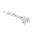 Pince à cheveux élégante en métal argenté avec perles au design géométrique unique - Argent, Style Perle Artificielle