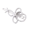 Elegante fermaglio per capelli a fiore argento con perla grande e piccole perle - Argento, Stile Perla Artificiale