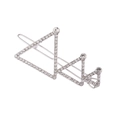 Silver triangle hair clip featuring graduated rhinestones and pearl embellishments - Silver Rhinestone Style