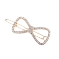 Fermaglio per capelli dorato con strass scintillanti e design a fiocco vuoto - Stile Strass Oro (Grande)