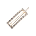 Fermaglio per capelli rettangolare dorato con strass brillanti per donna - Stile Strass Tono Oro