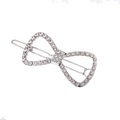 Elegante fermaglio per capelli a fiocco con strass brillanti e base in metallo argento - Stile Strass Argento (Grande)