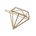 Hollow 3D diamond shape gold alloy hair clip with wave design for women hair styling - Gold