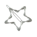 Fermaglio per capelli minimalista in metallo argento opaco con stella vuota ritorta - Argento Opaco
