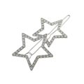 Fermaglio per capelli a stella d'argento con strass e design minimalista in lega - Strass Argentato