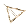 Minimalistische goldene hohle gedrehte Dreieck-Haarklammer mit poliertem Finish - Gold