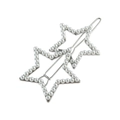 Fermagli per capelli a stella in argento con perle bianche e design a doppio pentagono - Stile Argento con Perla