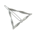 Minimalistische silberne matte Haarspange im Dreiecksdesign mit gedrehtem Metallrahmen - Mattsilber
