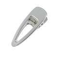 Fermaglio per capelli minimalista in metallo argento opaco con finitura spazzolata - Fermaglio Piccolo a Becco d'Anatra / Argento Spazzolato