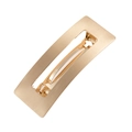Minimalist rectangular hollow gold hair clip with a brushed matte finish and polished frame - Brushed Style / Gold