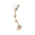 Minimalist gold star ear cuff featuring sparkling cubic zirconia star and heart charms - Left Single / Gold